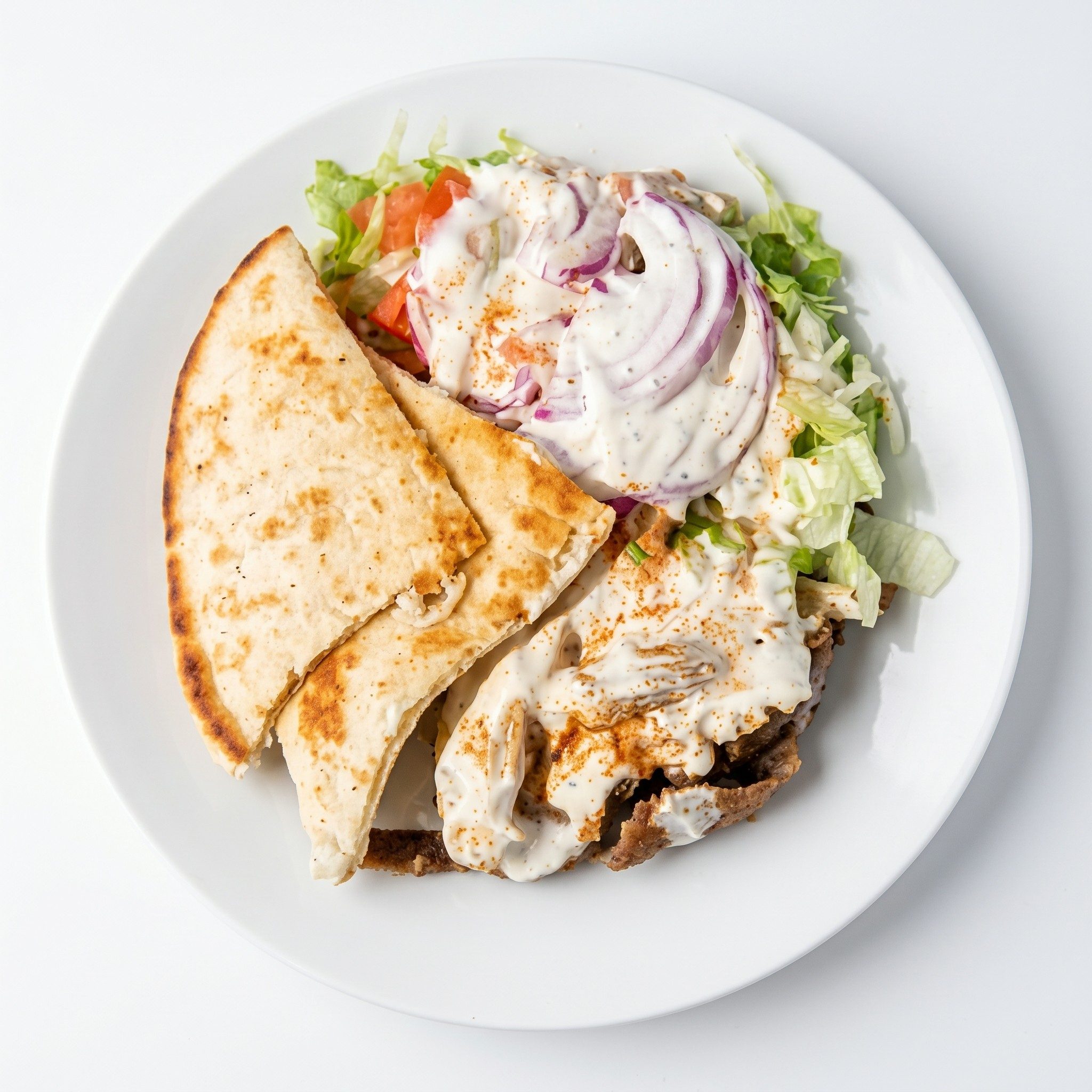 Chicken & Lamb Gyro Platter.