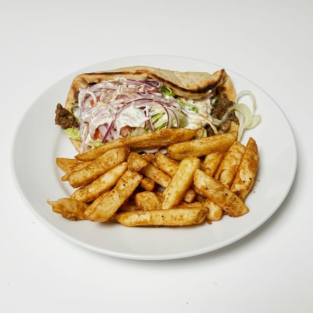 Steak Sandwich with Fries.